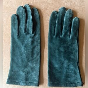 Grandoe Wm’s Sz M Forest Green Genuine Leather Suede Gloves